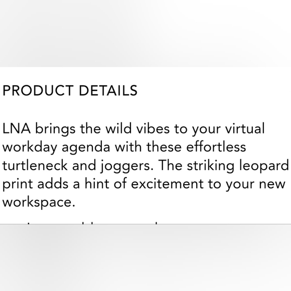 LNA Leopard Cheetah Rib Knit Pants Joggers - Picture 10 of 11